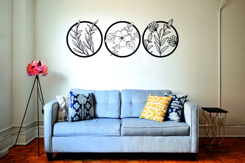 fondo2 Tríptico Hojas y Flores II – 3 piezas, 90 × 35 cm