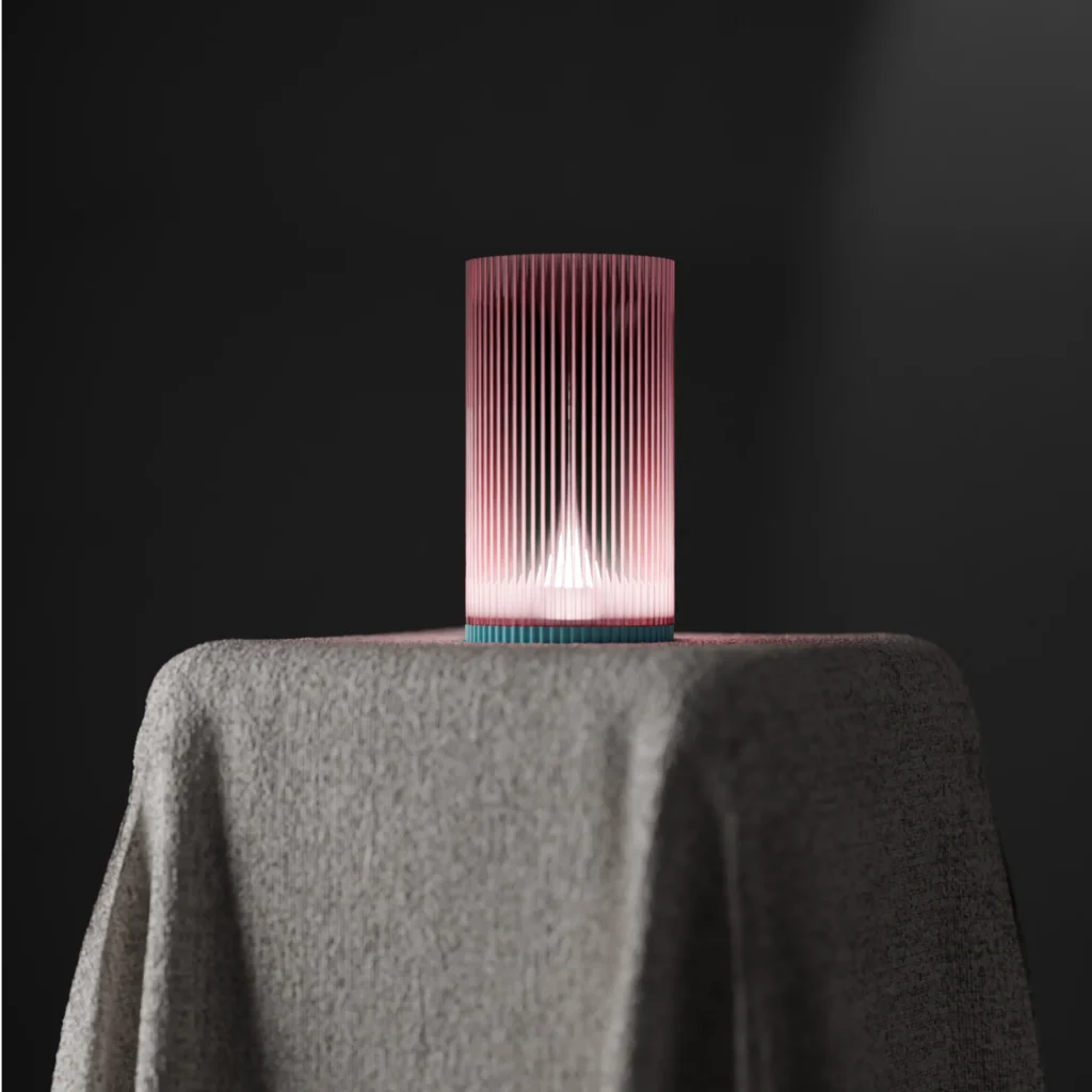Lámpara Prisma - acanalada con luz interior