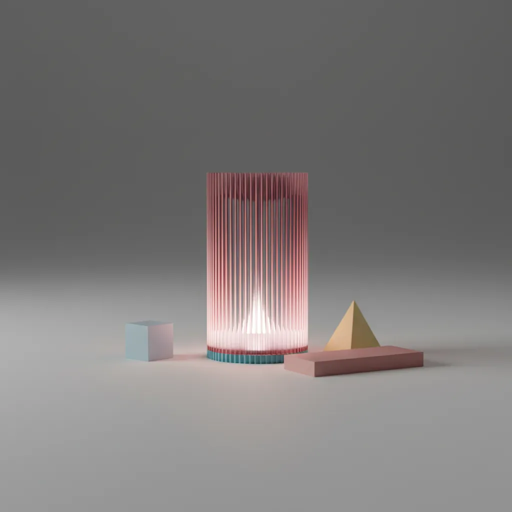Lámpara Prisma - acanalada con luz interior