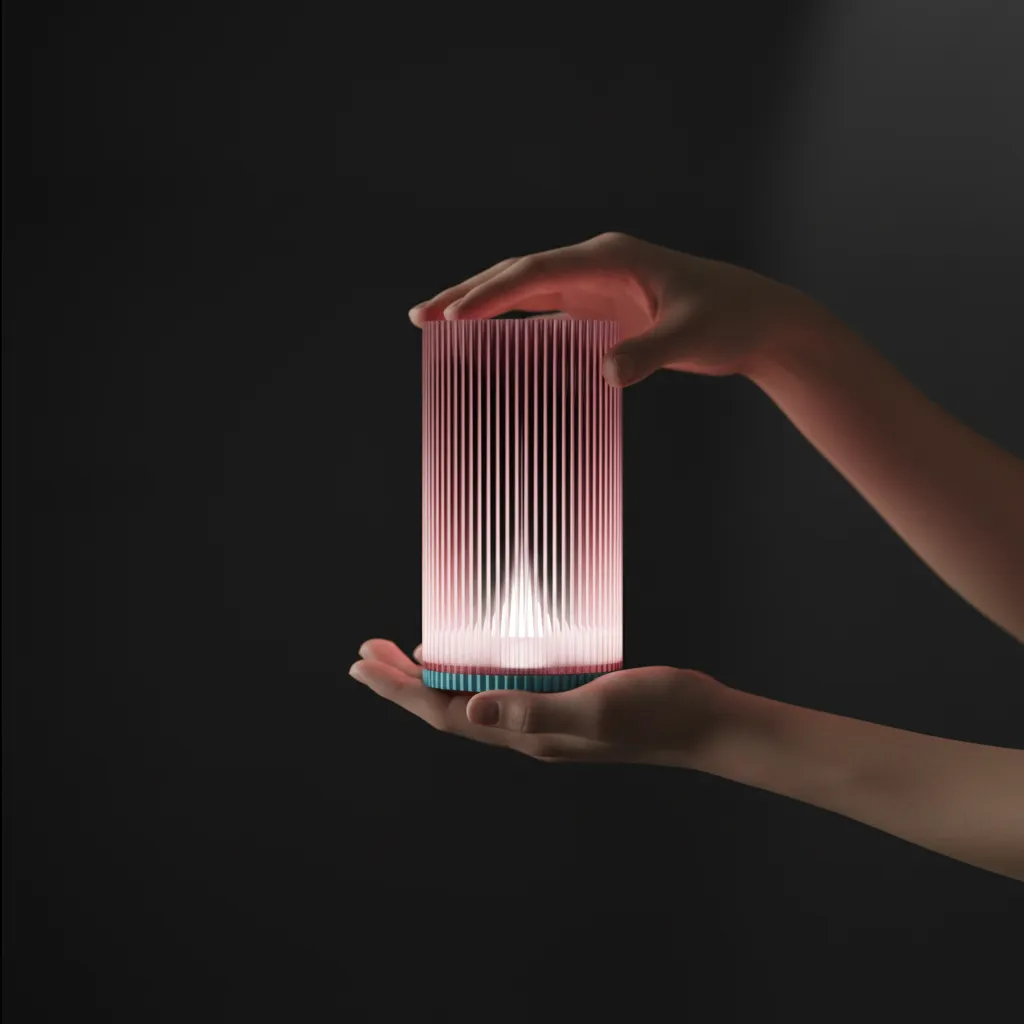 Lámpara Prisma - acanalada con luz interior