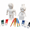 Kit de pintura con pinceles y pinturas acrílicas para decorar una figura de avatar personalizada